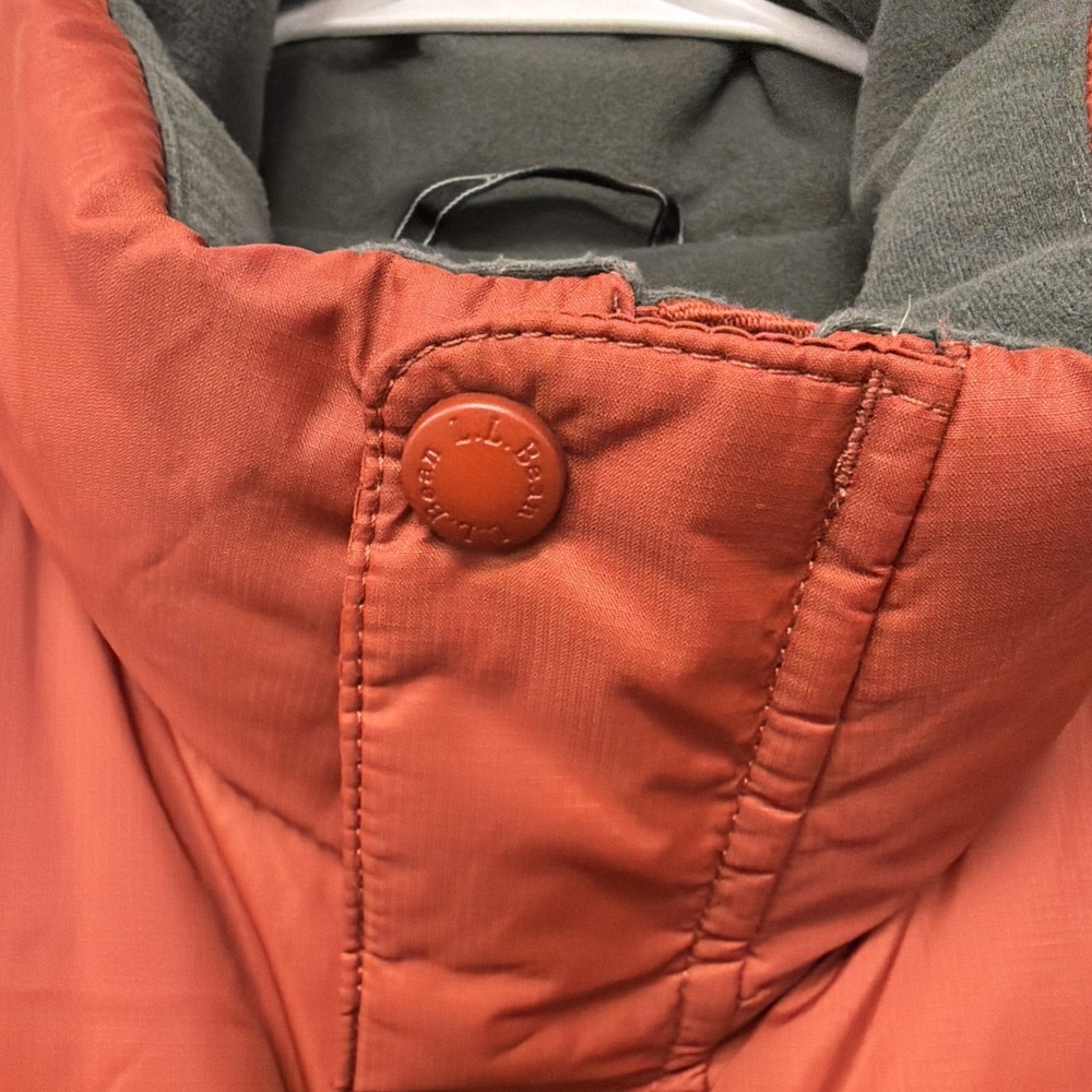LL Bean Men's Large 80% Down Puffer Vest Burnt Orange Quilted Insulated Outdoor - Picture 5 of 11